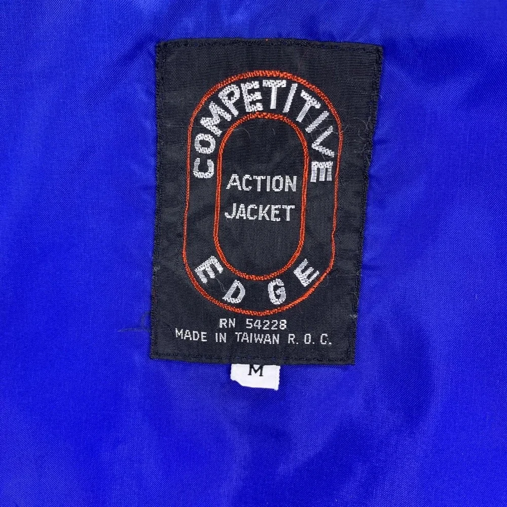 Vintage Competitive Edge Vest Children Medium Blue Colorblock Puffer Zip Ski 80s